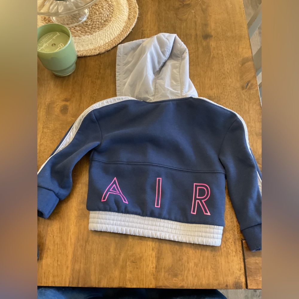 Nike Blue  and Gray Hoodie with Pink Lettering